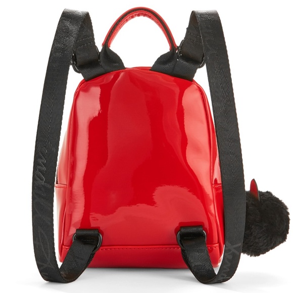 Kendall + Kylie Glossy Pom-Pom Mini Backpack Bag - Picture 2 of 8